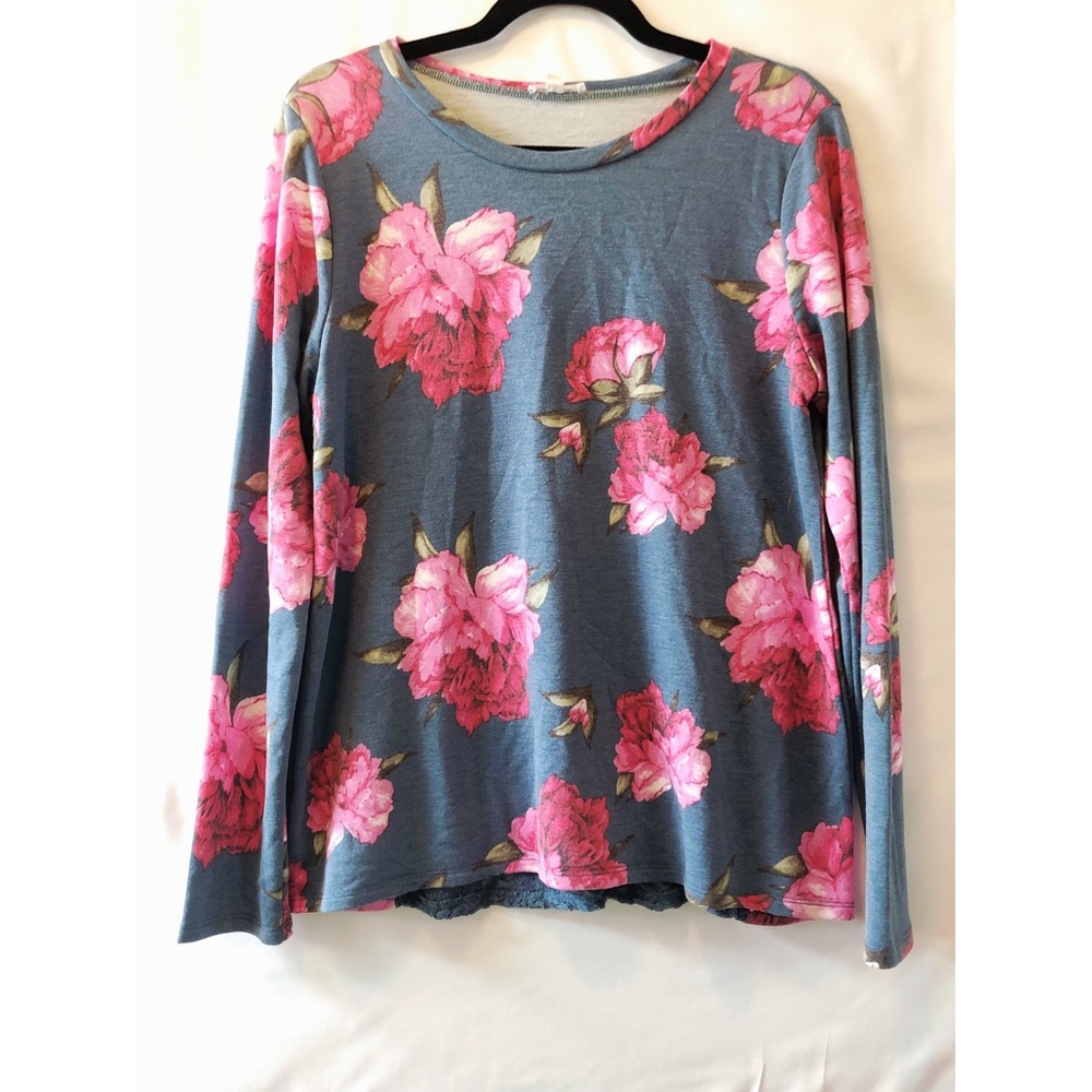 Soul Cake Blue & Floral Sweater